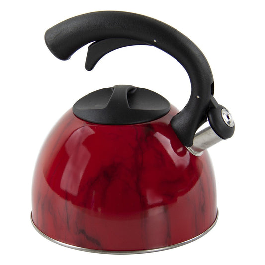 SS Whistling Kettle Marbled Red 3 Litre 8575
