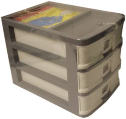 Plastic Sewing Storage with 3 Drawers 20 x 18.5 x 26 cm Assorted Colours H0110 (Parcel Rate)