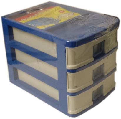 Plastic Sewing Storage with 3 Drawers 20 x 18.5 x 26 cm Assorted Colours H0110 (Parcel Rate)