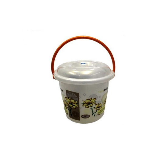 5 Litre Daisy Print Bucket with Lid MX4106 (Parcel Rate)