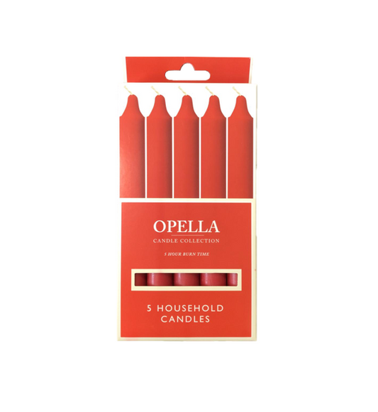 Opella Candle Pack of 5 Red OW5R (Parcel Rate)