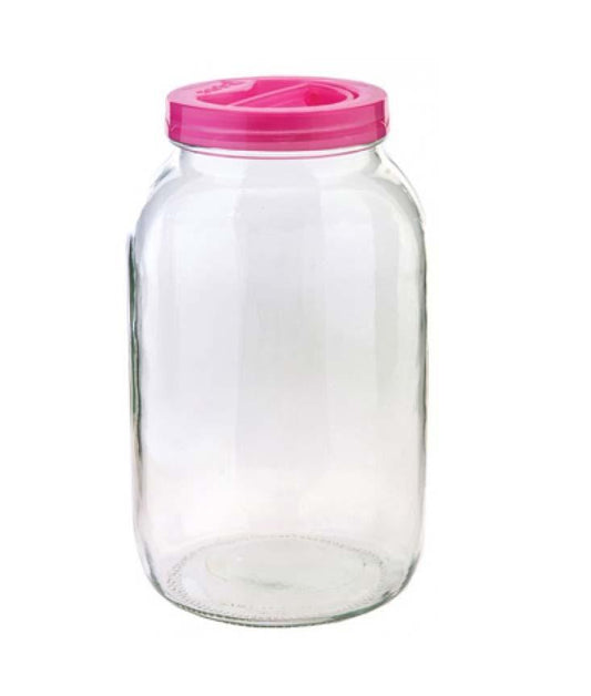 Plain Glass Food Cereal Oats Storage Jar with Plastic Lid 8 Litre S192