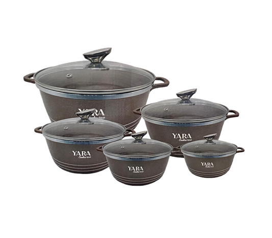 Yara Diecast Pan Set of 5 Dark Brown TS64350