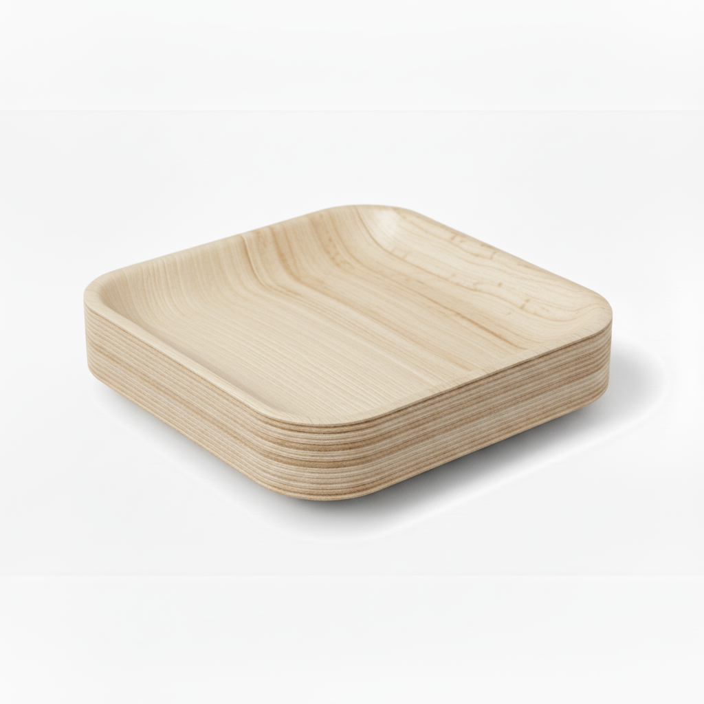 Biodegradable Disposable Square Areca Palm Leaf Plates 6" Pack of 25 EC0386 (Parcel Rate)