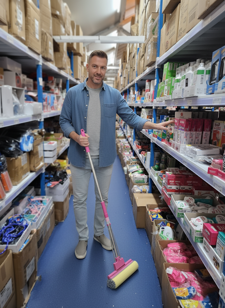 Expandable Squeeze Yellow Cleaning Sponge Mop Assorted Colours 0721 A (Big Parcel Rate)