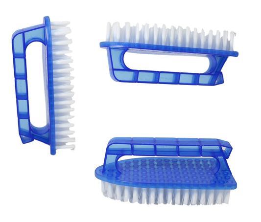 Plastic Laundry Cleaning Scrubbing Brush with Handle 14 cm Assorted Colours 0196 (Parcel Rate)