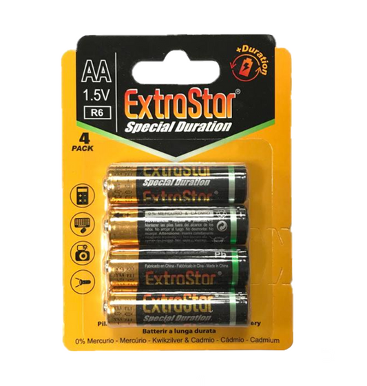 ExtraStar Battery AA 1.5V Pack of 4 0436 (Large Letter)