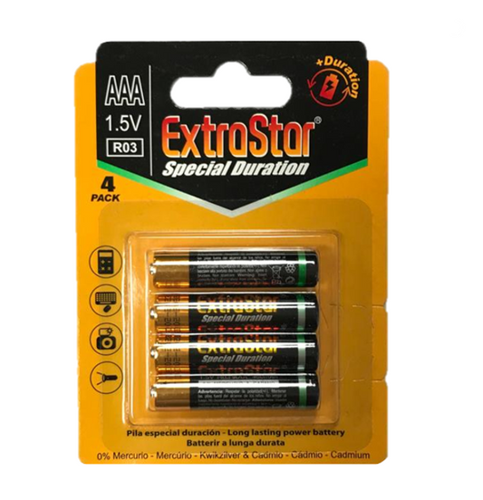 ExtraStar Battery AAA 1.5V Pack of 4 0443 (Large Letter)