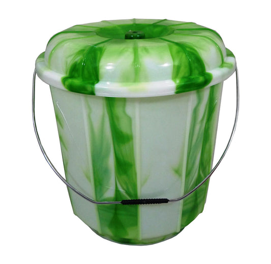 18 Litre Tie Dye Design Plastic Bucket Bin With Lid Household Use Bucket Assorted Colours 786984 (Parcel Rate)