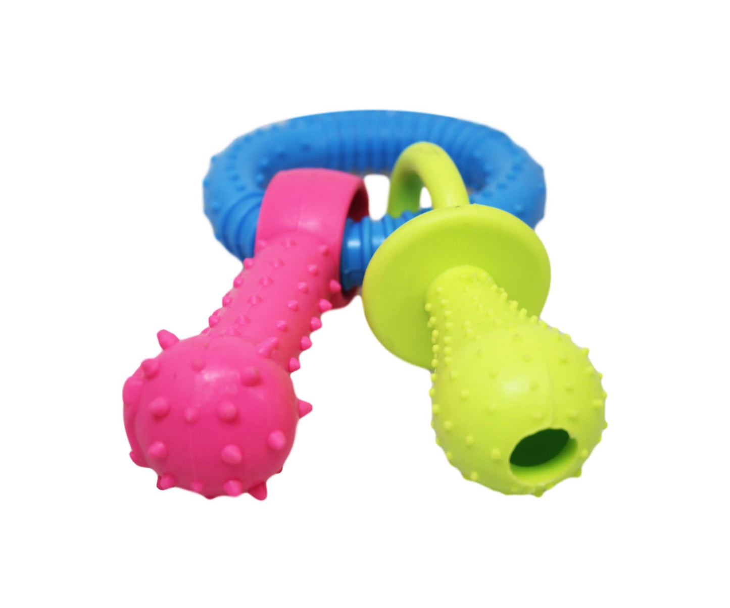 Pet Dog Chewing Toy Dummy Ring with Bone Assorted Colours 1817 (Parcel Rate)