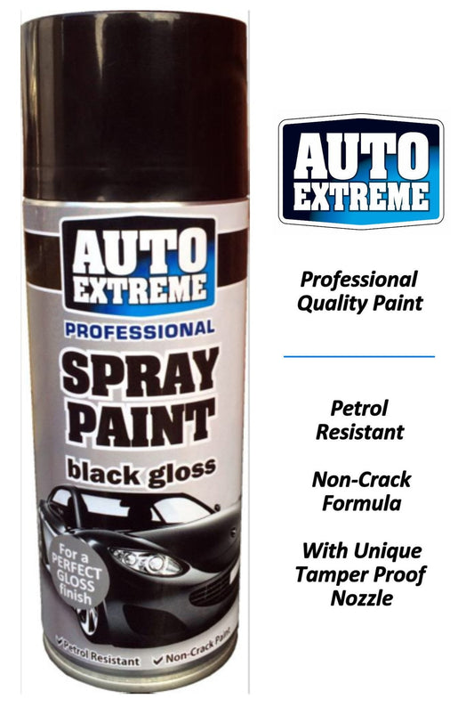Auto Extreme Spray Paint Black Gloss 400ml  1921 A (Parcel Rate)