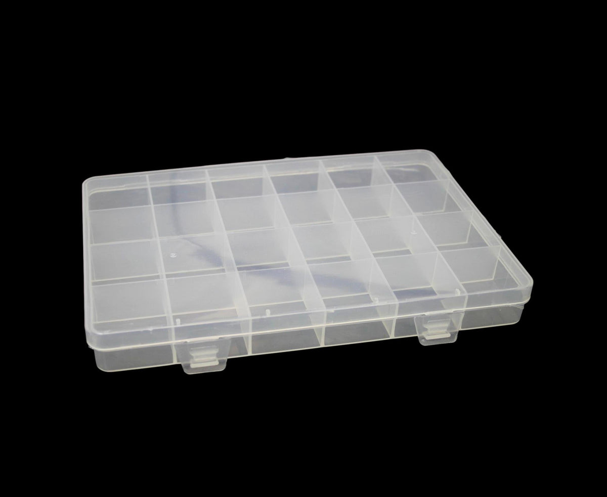 Craft Compartment Plastic 24 Compartment Box Small Organiser Storage Craft Box 19 x 13 c ...