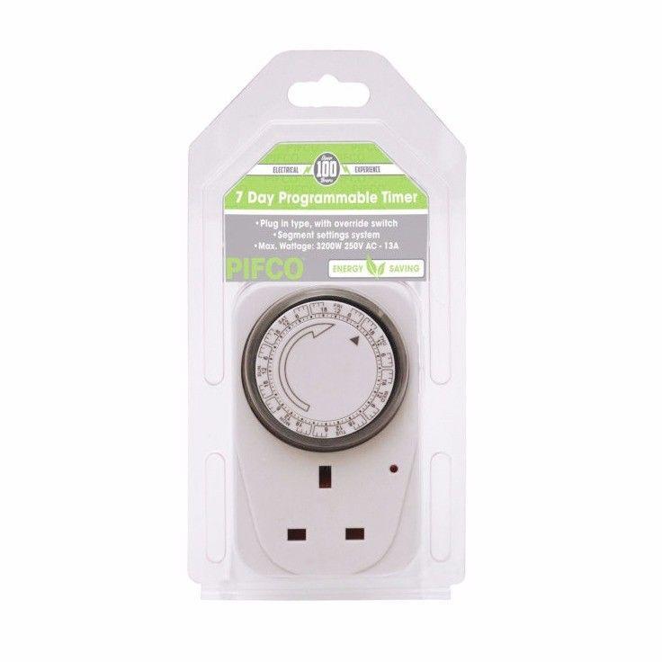 Pifco Electrical Timer Socket 7 Day Programmable 3200W 250V AC-13A 0741 / TMR1008 A  (Parcel Rate)