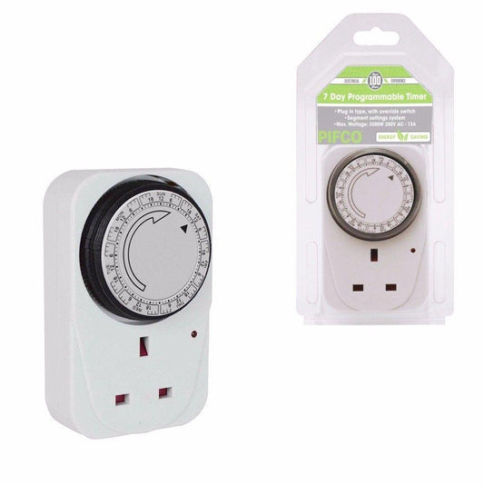 Pifco Electrical Timer Socket 7 Day Programmable 3200W 250V AC-13A 0741 / TMR1008 A  (Parcel Rate)
