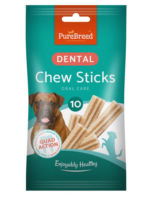 Pet Dog Treats Oral Care Dental Chew Sticks 10 Pack 315807 (Parcel Rate)