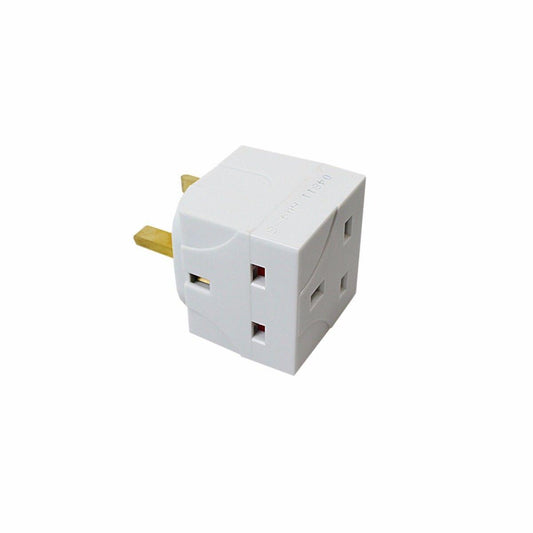 Electrical Fittings Triple Socket Plug White Socket Plug Diy 5325 (Parcel Rate)