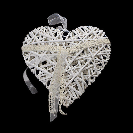 Heart Straw Wooden Hanging Heart Garland Home Decor 9cm  3543 (Parcel Rate)
