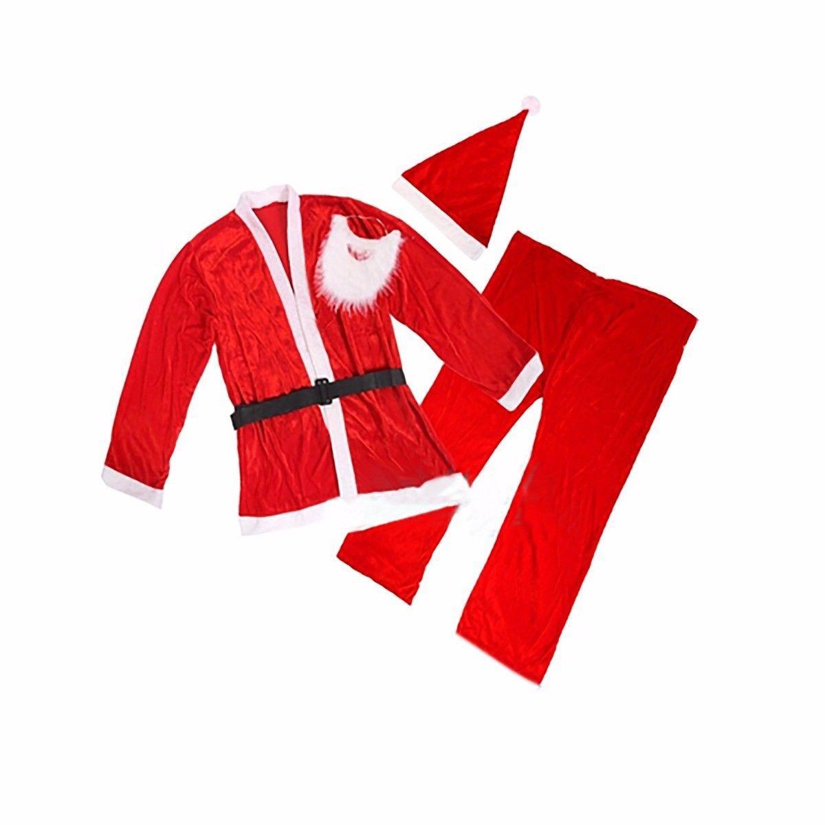 Father Christmas Santa Claus Christmas 4 Piece Costume Suit One Size 4629 / 1762 (Parcel Rate)