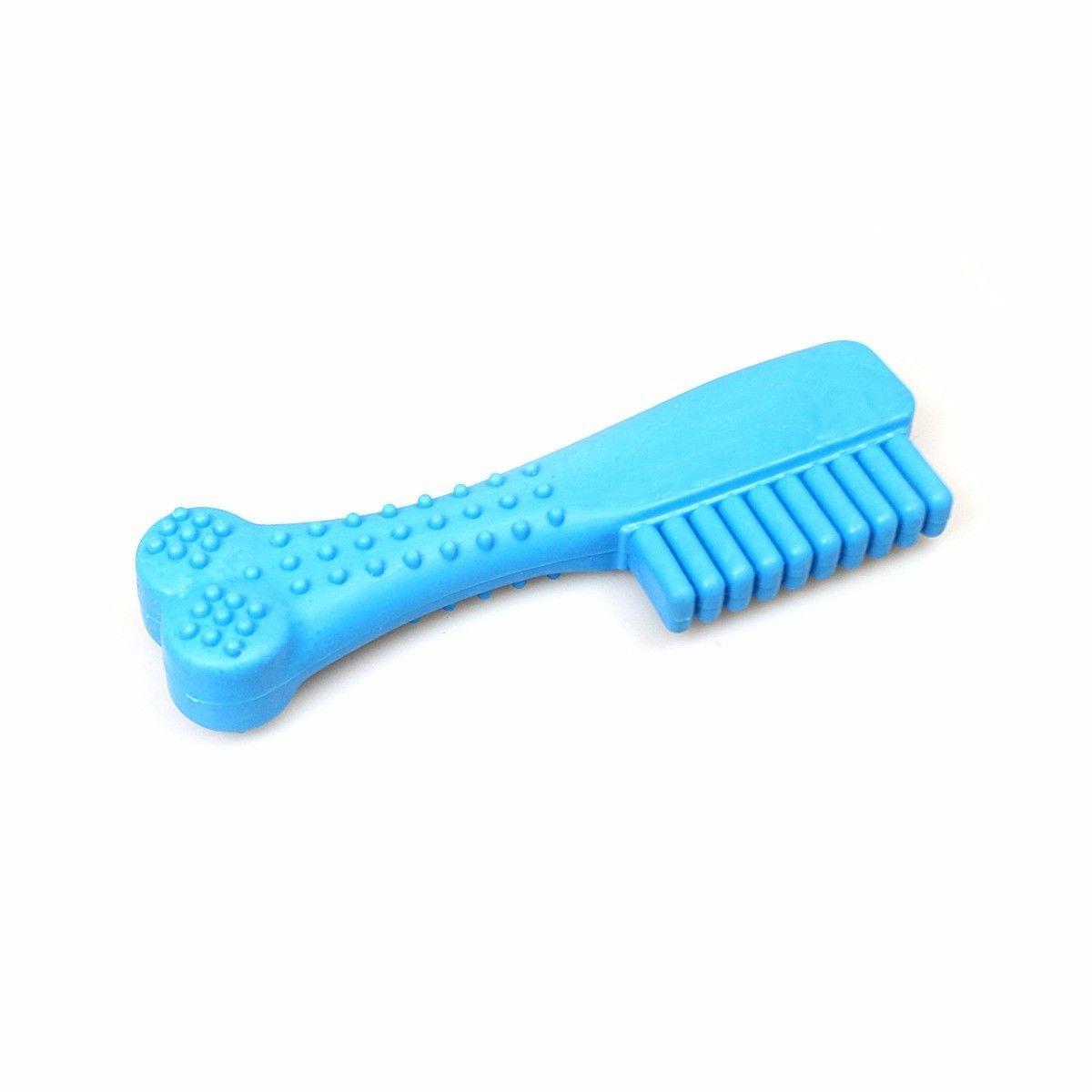 Pet Dog Comb Shaped Rubber Chew Toy 14 cm Assorted Colours 1819 (Parcel Rate)