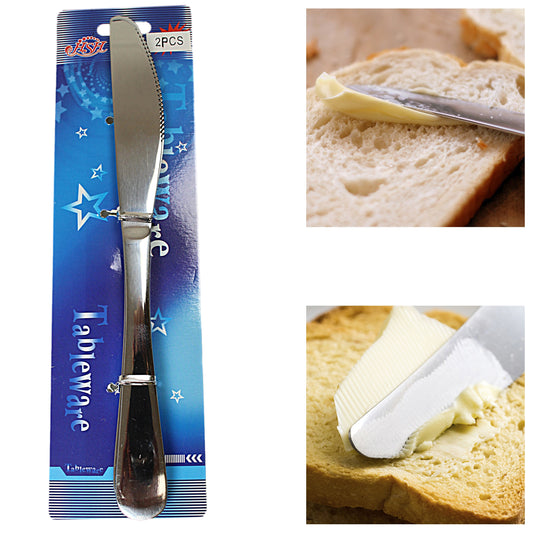 Stainless Steel Kitchen Tableware Butter Knife Pack of 2 0797 (Large Letter Rate)