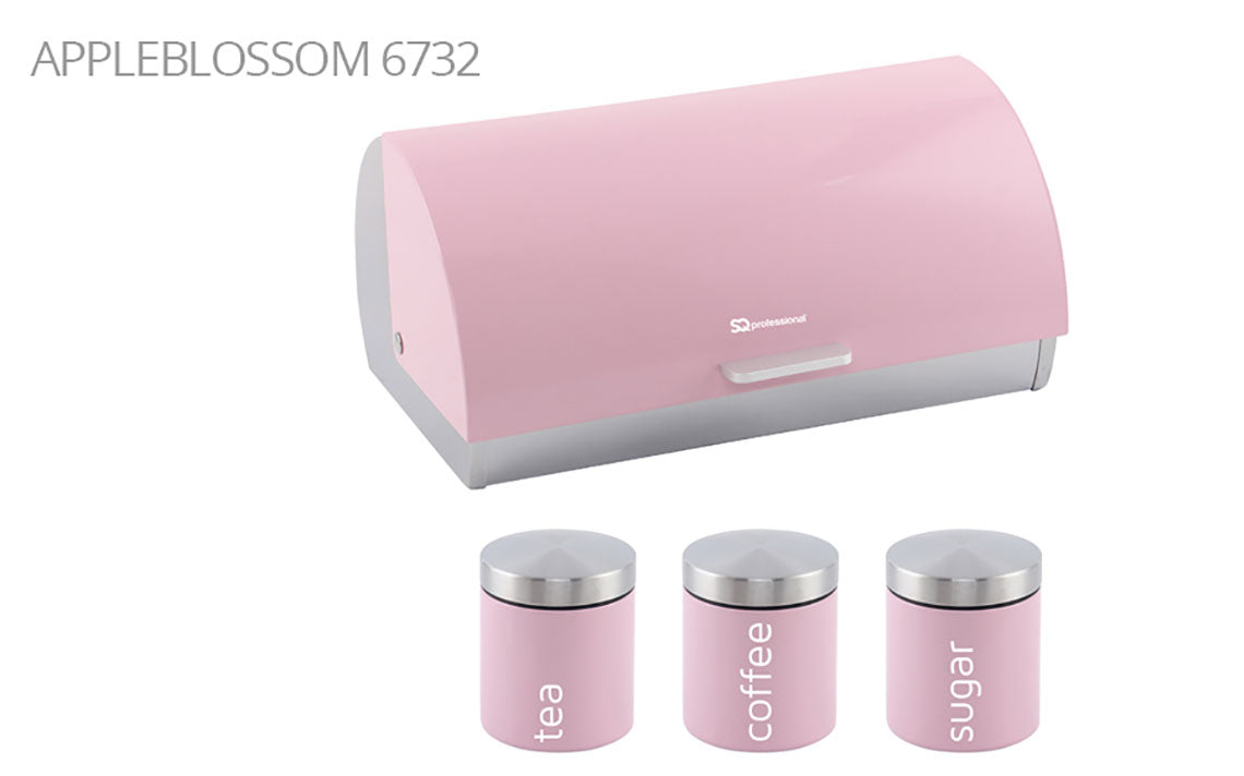 SQ Professional Dainty Metal Bread Bin with 3 Canisters Appleblossom 2701 / 6732 (Big Parcel Rate)