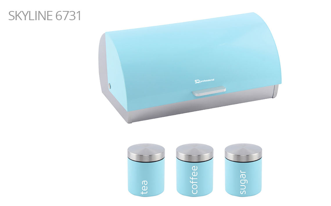 SQ Professional Dainty Metal Bread Bin with 3 Canisters Skyline 2700 / 6731 (Big Parcel Rate)