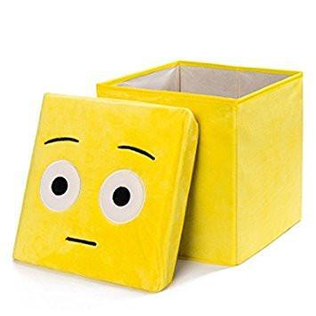 Square Emoji Storage Box Seat Stool Assorted Designs 4655 (Parcel Rate)
