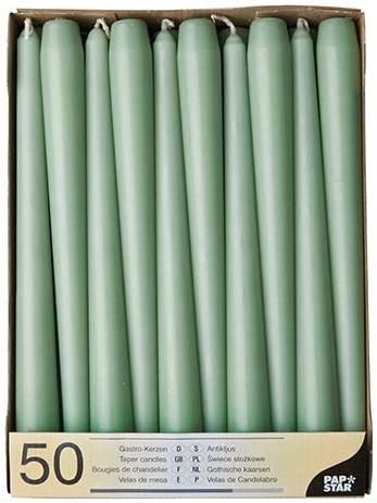 50 Jade Green Taper Candles 250mm 88341 (Parcel Rate)