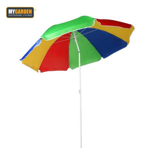 Beach Umbrella Parasol with Tilt Function 1.8 m Rainbow Colour 4708 (Big Parcel Rate)