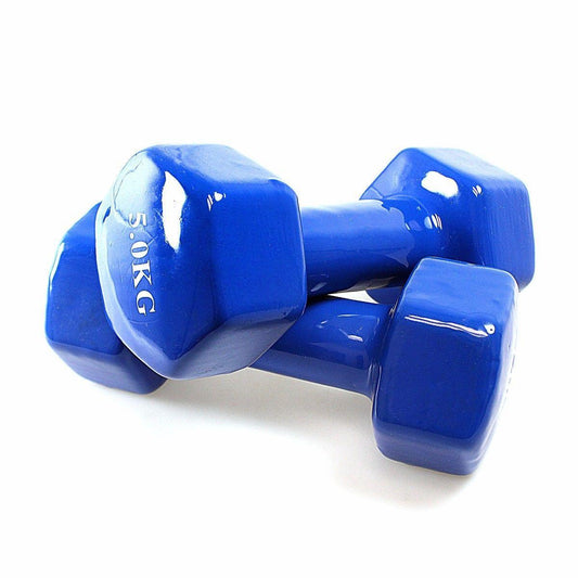 Weight Training Vinyl Dumbbell 5kg Assorted Colours 4593 A W25 (Parcel Rate)