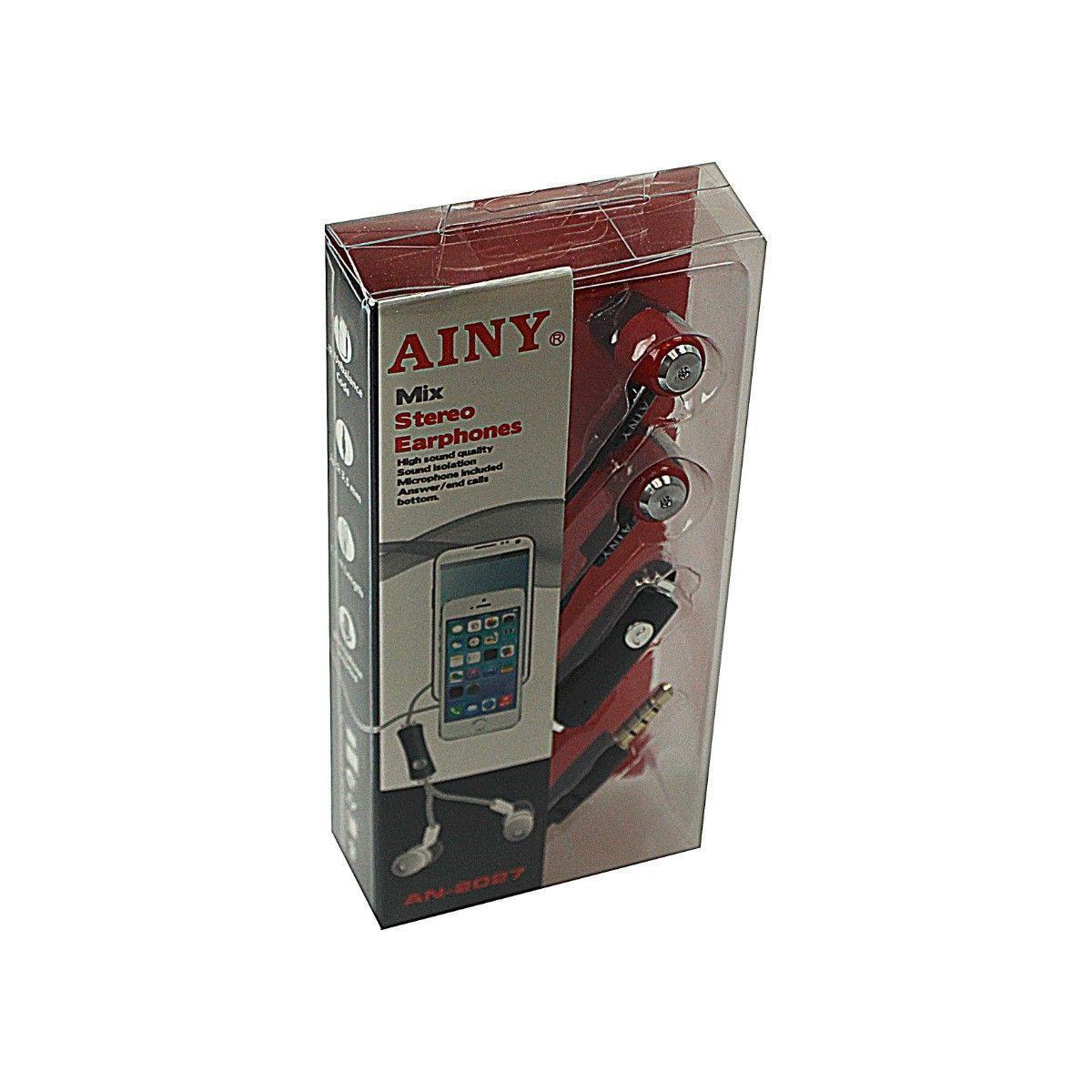 AINY Mix Stereo Earphones In Assorted Colours 3949 (Large Letter Rate)
