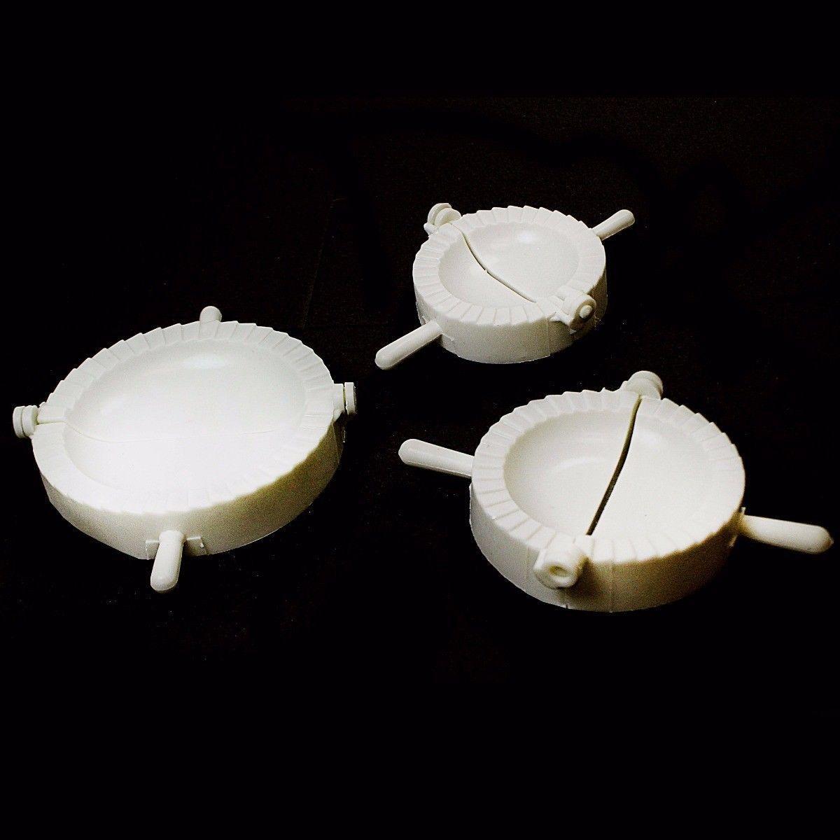 Plastic Dumpling Pastry Mould Maker Folder Set of 3 Assorted Sizes 1047 (Parcel Rate)