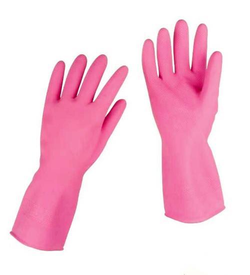 Kitchen Cleaning Rubber Washing Up Gloves 30 cm One Size Pink 55939 (Large Letter Rate)