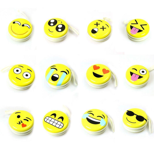 Assorted Emoji Face Earphone Pouch 7.5cm x 7cm   4496 A  (Large Letter Rate)