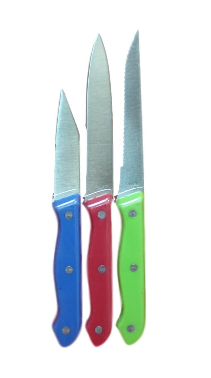 3 Pack Kitchen Knife Assorted Knife Styles 22cm/20cm/19cm 5650 (Parcel Rate)