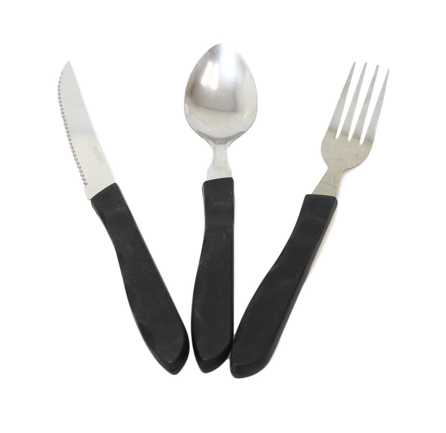 Cutlery Set with Black Handle 20 cm Set of 3 5708 (Large Letter Rate)