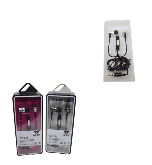 Super Bass HD Voice SOYLE Hands Free Earphone High Quality 1 Pack 5936  (Parcel Rate)
