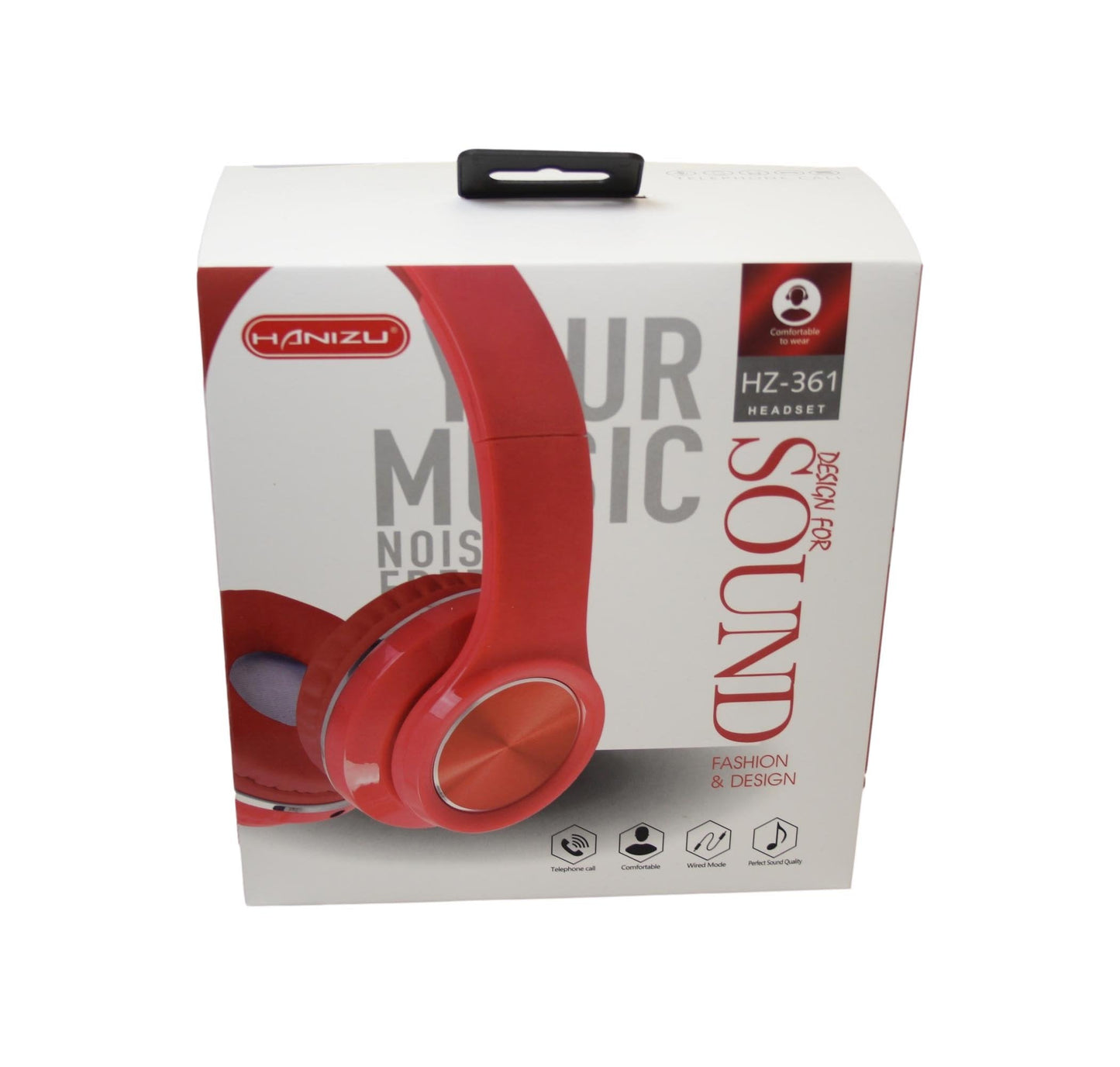 HZ Headphones Perfect Sound Quality Comfortable Fit White/ Red 20-20 000Hz  6583 (Parce Rate)
