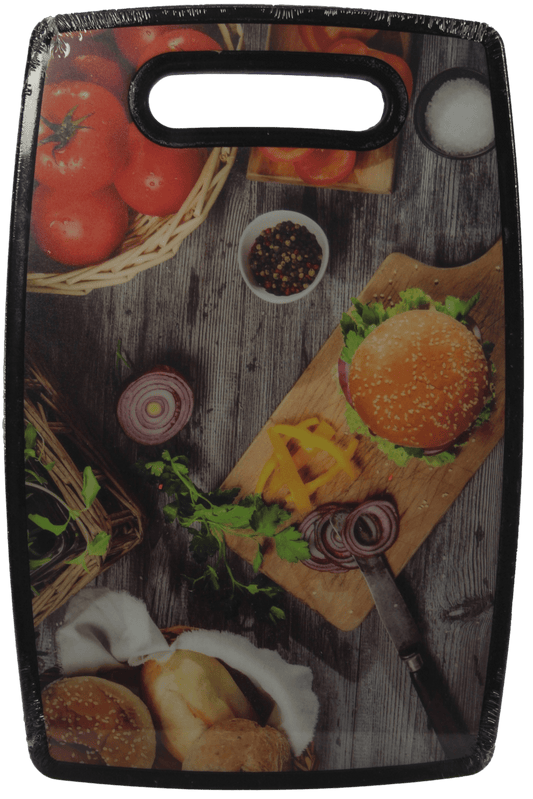 Plastic Kitchen Chopping Board with Printed Design 19.8 x 29.8 x 1.1 cm Assorted Designs 6675 (Parcel Rate)
