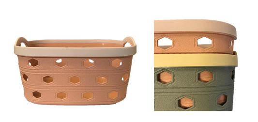 Small Plastic Bathroom Pegs Storage Basket with Handles 16 x 21 cm Assorted Colours 6803 (Parcel Rate)