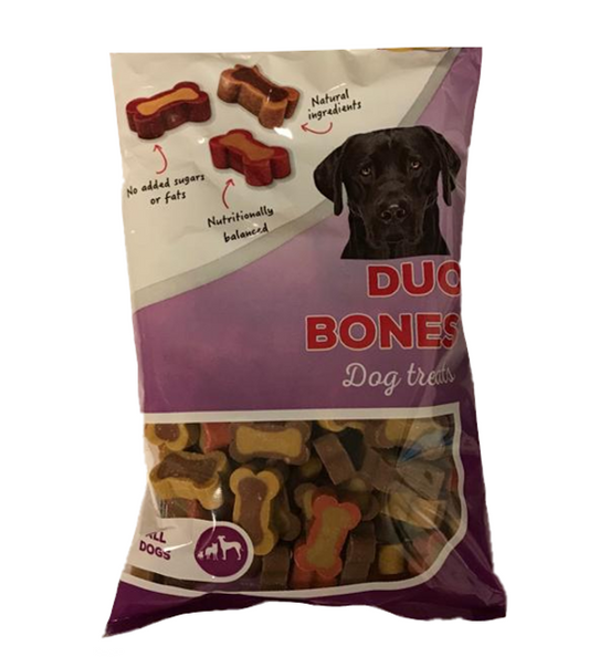 Pet Dog Duo Bone Treats 250g Flow Pack 76414 (Parcel Rate)