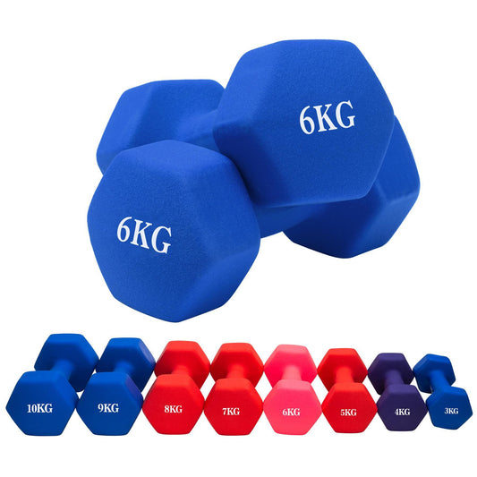 Weight Training Vinyl Dumbbell 6kg Assorted Colours 6626 A W25 (Parcel Rate)