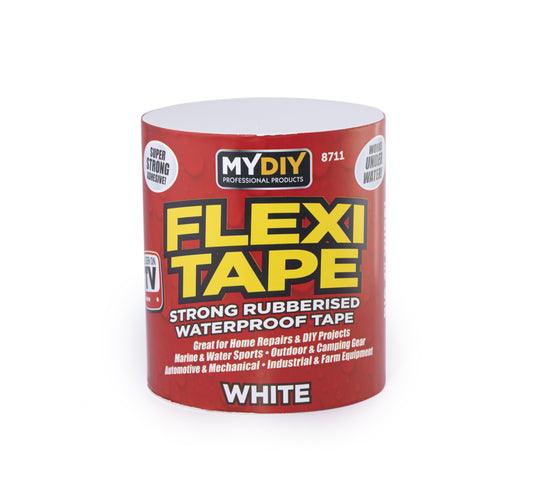 Flexi Tape Strong Rubberised Waterproof White Tape Diy 8711 (Parcel Rate)