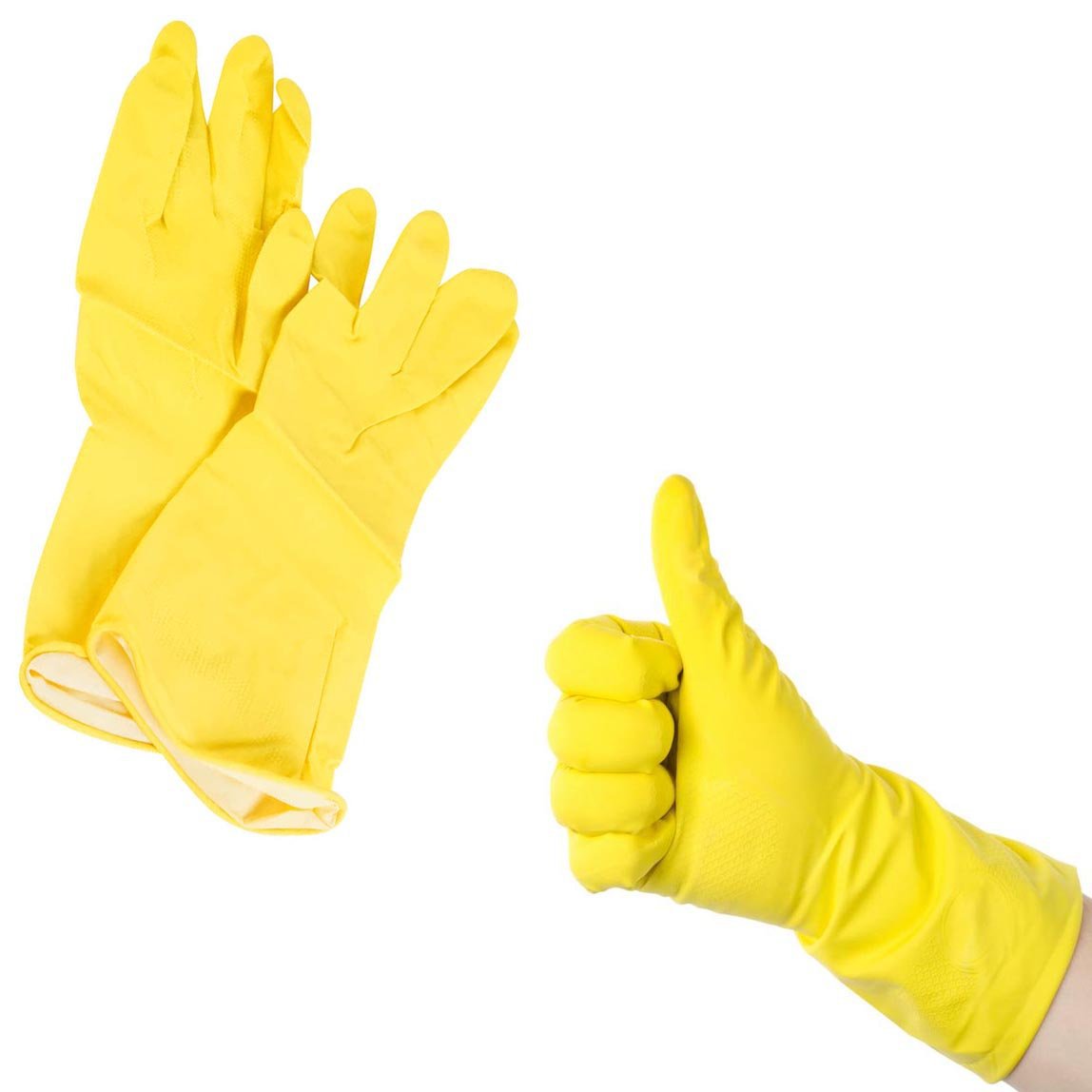 Yellow / Orange Latex Washing Up Cleaning Household Gloves Large 1138 (Parcel Rate)