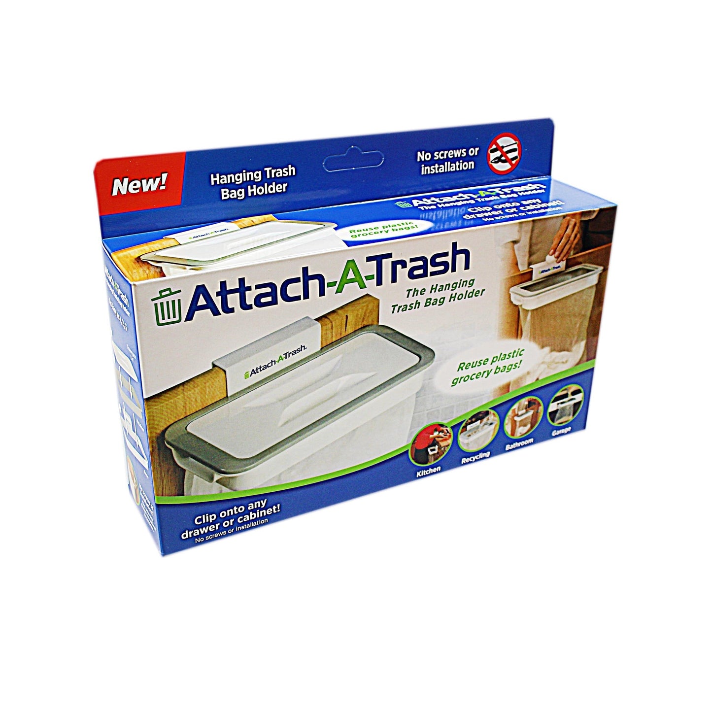 Attach A Trash Bag Kitchen Food Bin Bag Holder Hanger 24 x 11.5 x 3 cm 4984 A (Parcel Rate)