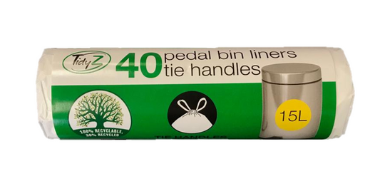 Pedal Bin Liners with Tie Handles 15L 96 x 60 cm Pack of 40 B0065 (Parcel Rate)