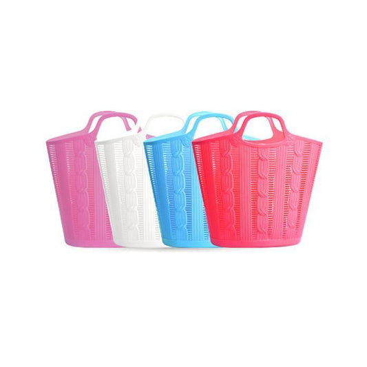 Plastic Multifunctional Laundry Basket Carrier Bag Assorted Colours 0415 (Parcel Rate)