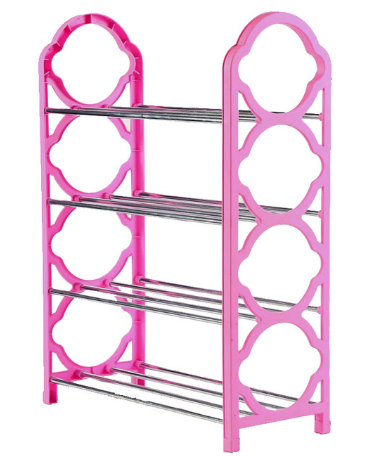 Plastic Shoe Organiser Rack 5 Tier 74 x 18 cm Assorted Colours 6814 (Big Parcel Rate)