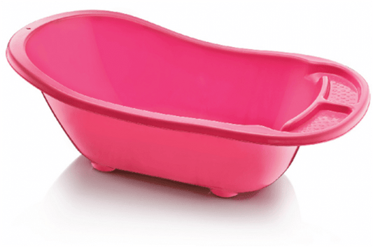 Plastic Baby Bath With Drain Assorted Colours D12004  (Big Parcel Rate)