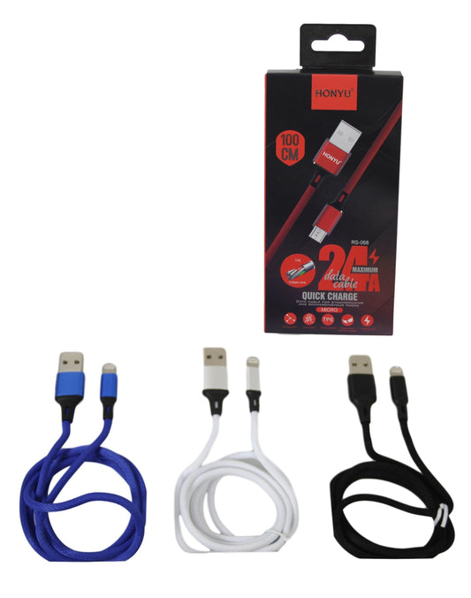 Honyu Data Cable Quick Charge Fast Charge 24A USB Charging Copper Core 100cm 5481 (Parcel Rate)